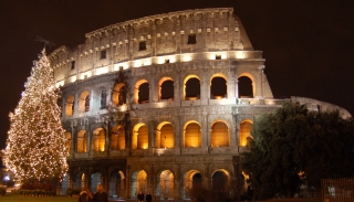 Colosseum at Christmas in Rome
